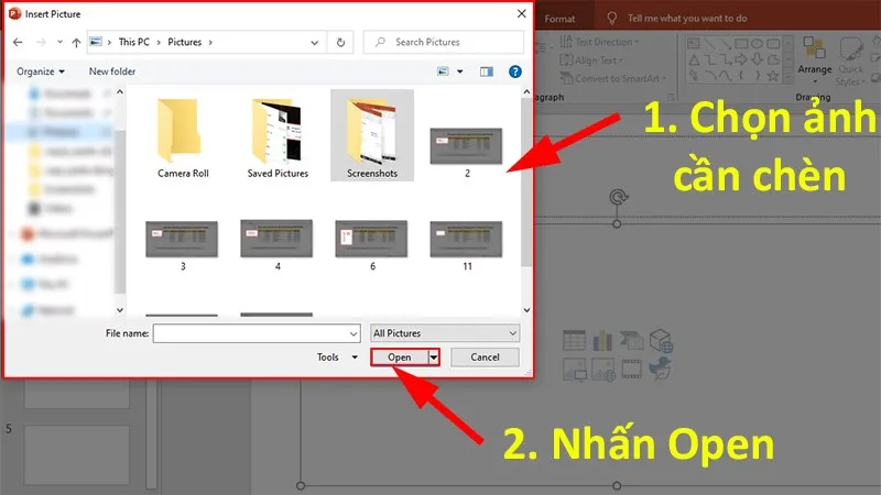 Chọn tệp ảnh từ thư mục trên máy tính
