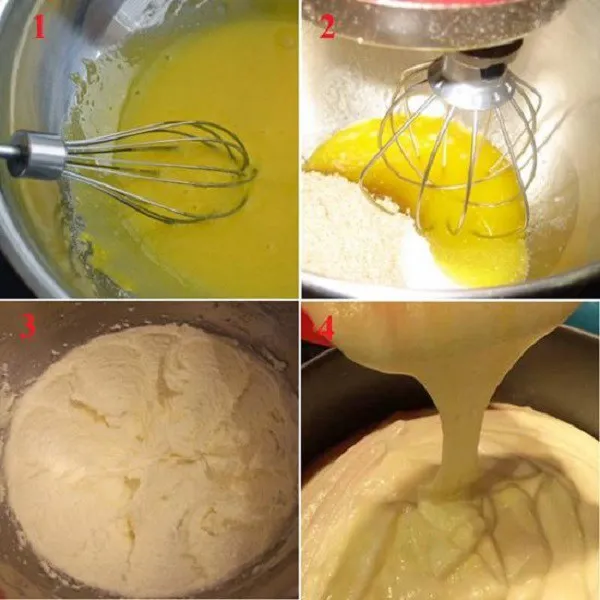 Đổ bột bánh vào khuôn nướng