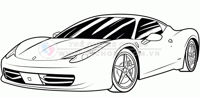 alt text: Tranh tô màu xe mô tô phân khối lớn