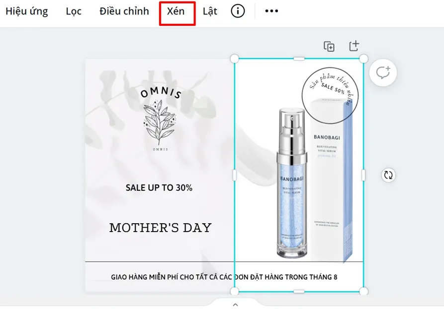 Chỉnh sửa vị trí ảnh sao cho phù hợp