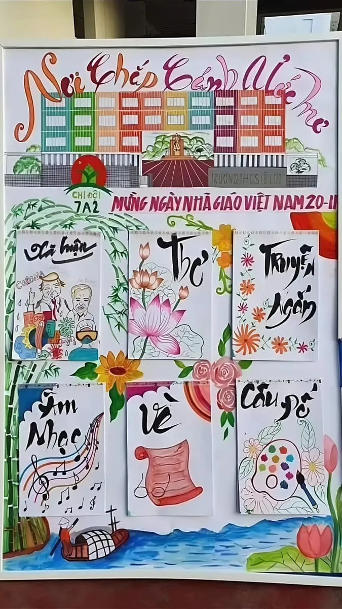 Chiêm ngưỡng mẫu báo tường 20/11 đơn giản, thu hút