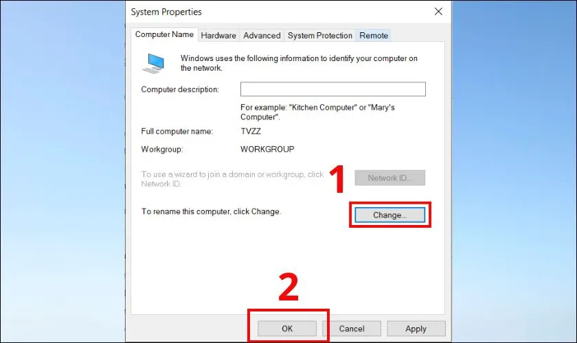 Liên kết Advanced system settings ở cột bên trái
