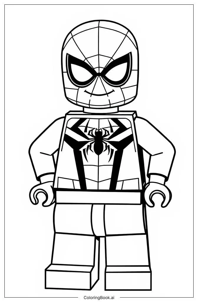 Trang tô màu LEGO Spider-Man (bản dễ)