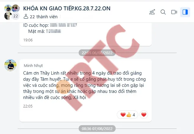 Học viên phản hồi tích cực về Khóa học Kỹ năng Giao tiếp