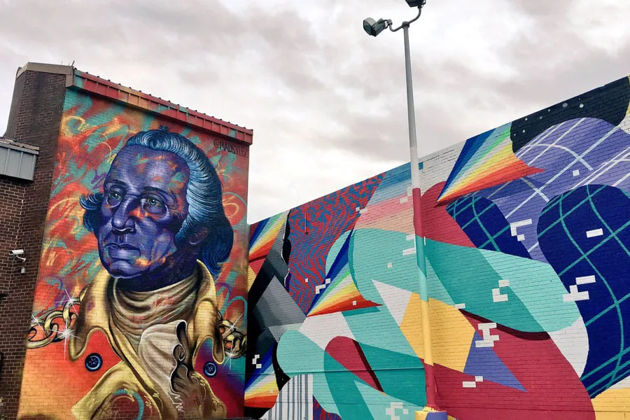 Bức tranh tường chân dung George Washington theo phong cách Pop Art tại NoMa