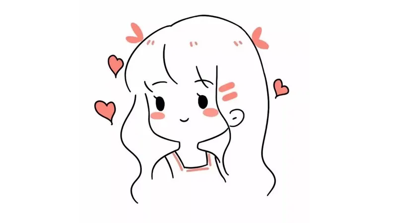 Hình vẽ bé gái dễ thương
