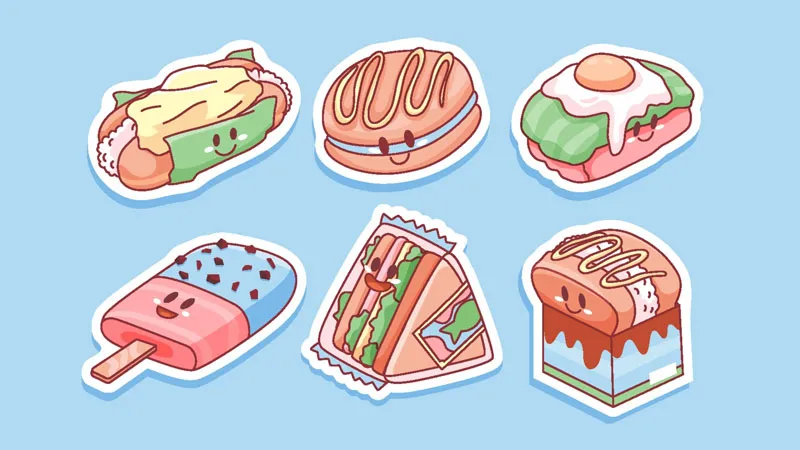 Hình vẽ cuộn sushi ngộ nghĩnh