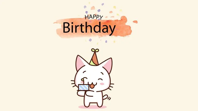 Vẽ bóng bay và quà sinh nhật cute