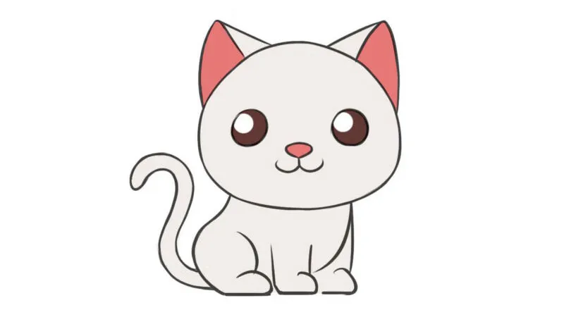 Hình vẽ mèo cute đang ngủ
