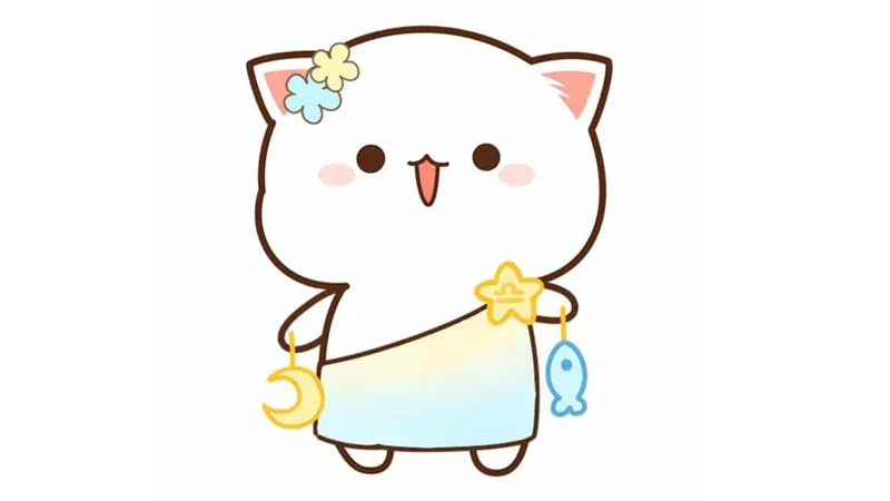 Vẽ mèo cute đang chơi