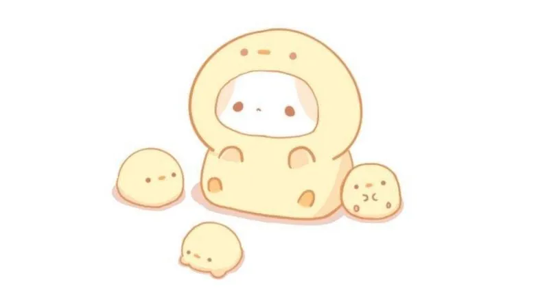 Hình vẽ cô gái chibi dễ thương và đơn giản