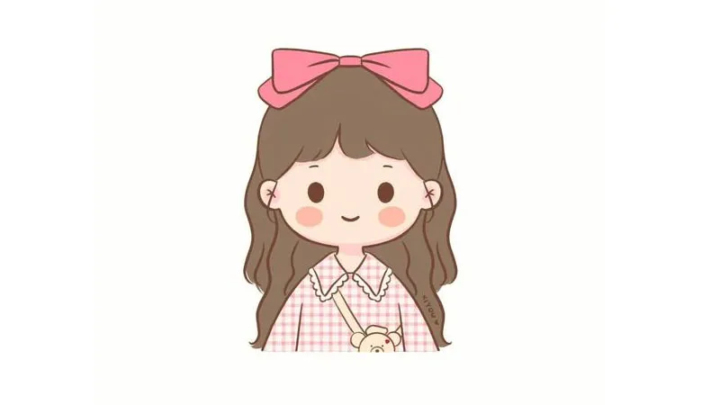 Tranh vẽ bé gái đơn giản đang suy tư