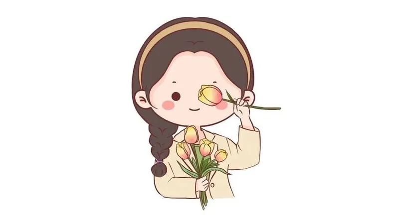 Tranh vẽ bé gái chibi đội nón rơm