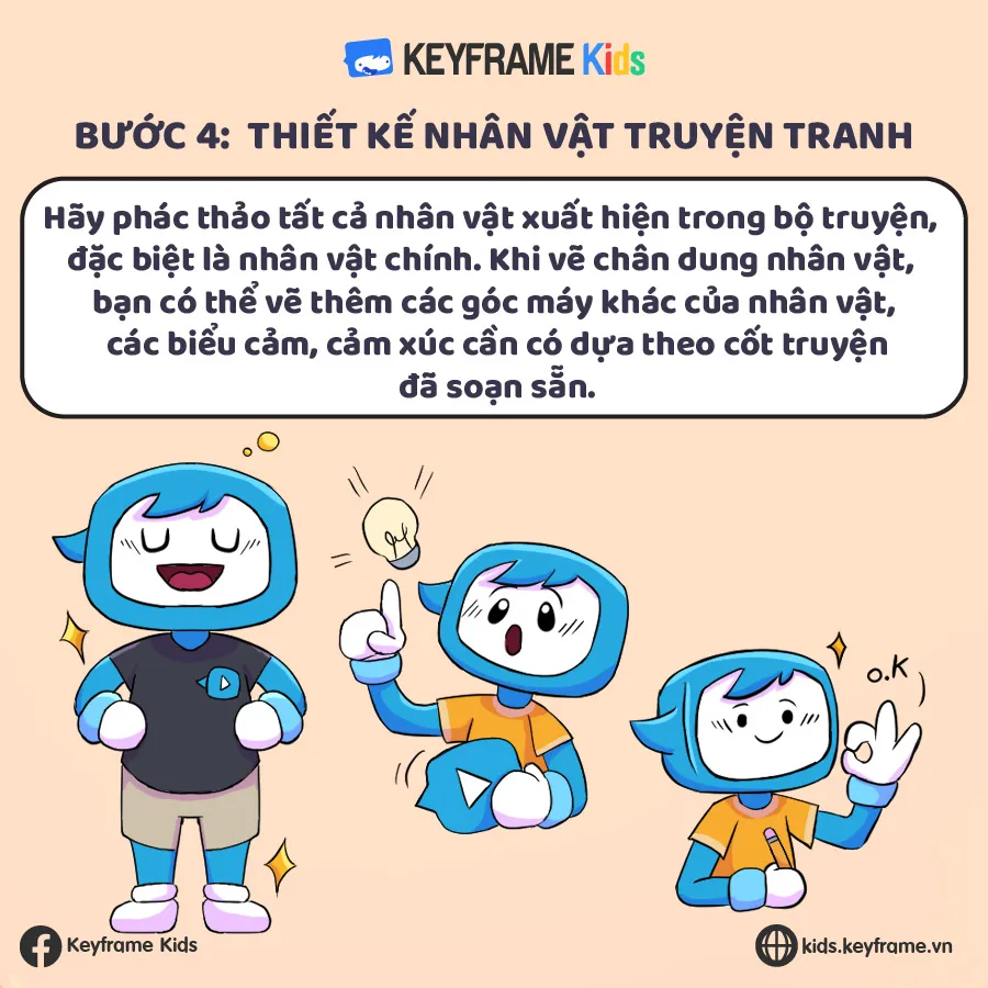 Alt text: Hình ảnh minh họa các nhân vật hoạt hình được phác thảo với nhiều biểu cảm khác nhau.