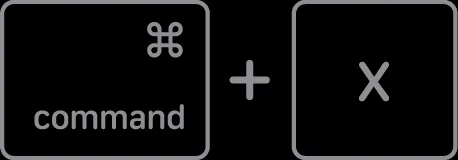 Sơ đồ phím tắt Command-X để cắt nội dung trên máy tính Mac