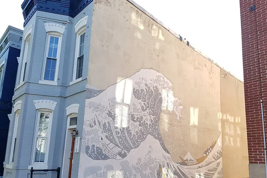 Bức tranh tường tái hiện The Great Wave of Kanagawa tại Georgetown