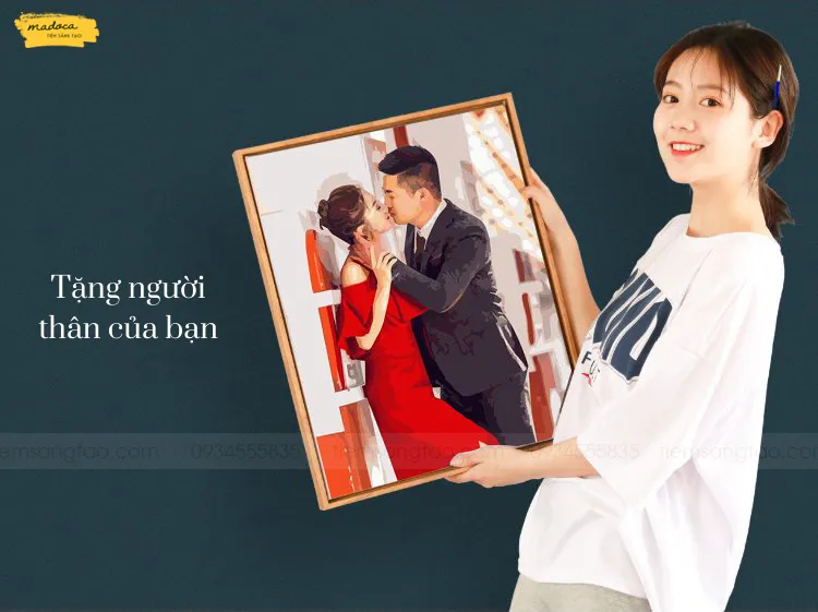 Tranh tô màu chân dung số hóa làm quà tặng ý nghĩa