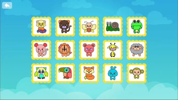 Giao diện ứng dụng Bimi Boo Coloring
