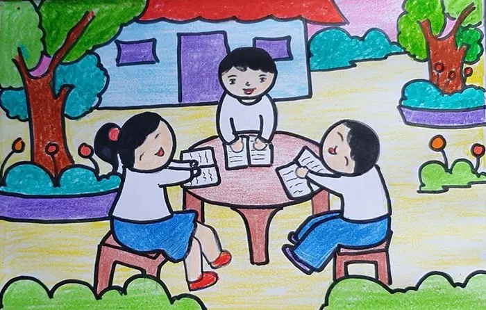 Tranh vẽ học nhóm