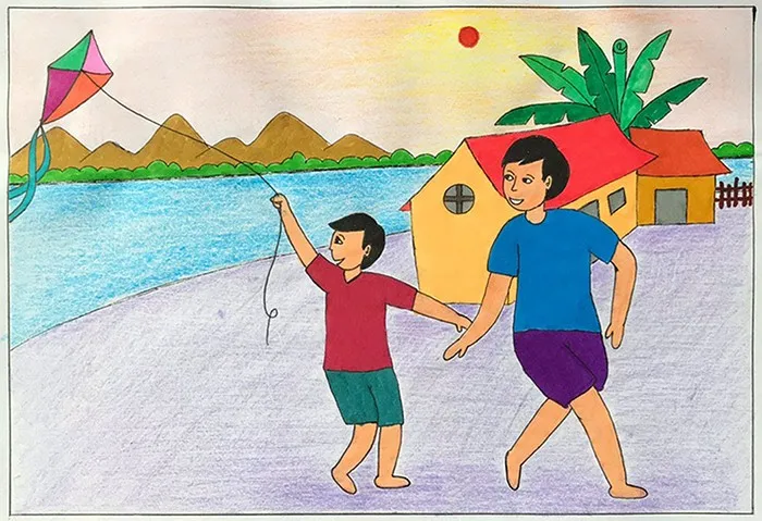 Tranh vẽ về quê mùa hè