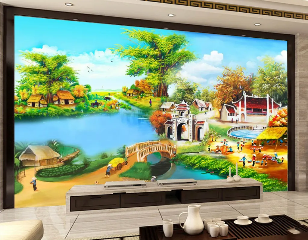 Tranh vẽ đồng quê gợi nhớ nhiều kỷ niệm đẹp của tuổi thơ