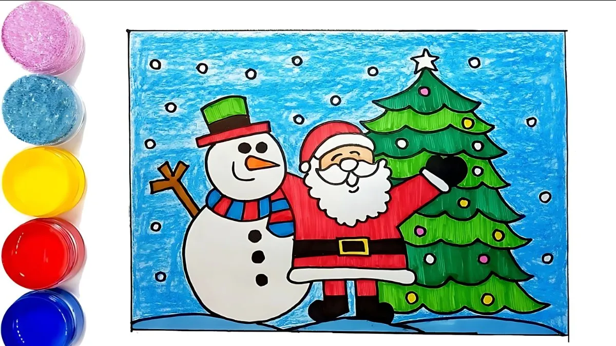 Cách vẽ tranh Noel lễ hội đẹp nhất