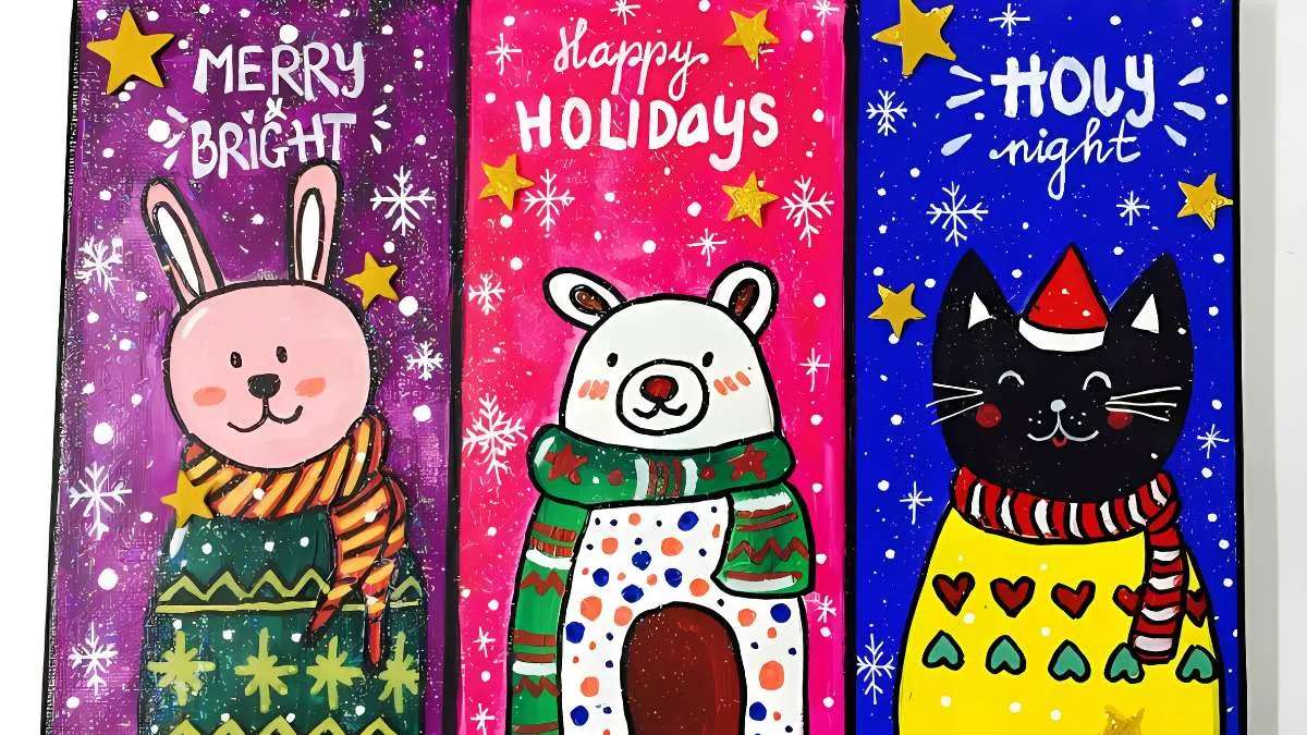 Ý tưởng tranh Noel đẹp nhất: Cây thông và đống quà