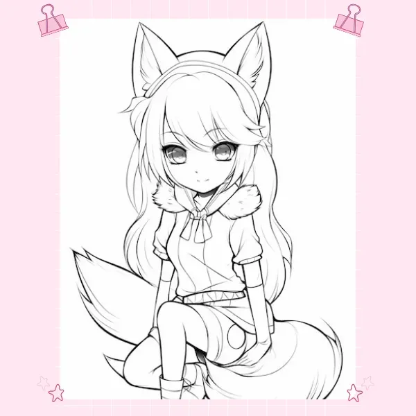 Tranh tô màu anime girl ngầu lạnh lùng 1