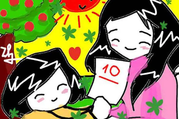 Tranh vẽ hoa điểm 10 tặng cô ngày 20/11