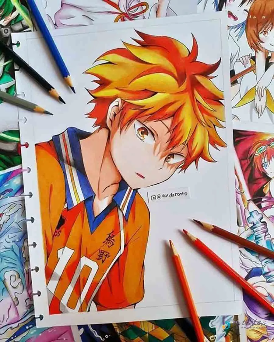 Một bức tranh vẽ anime nam với vẻ ngoài điển trai và phong cách cá tính