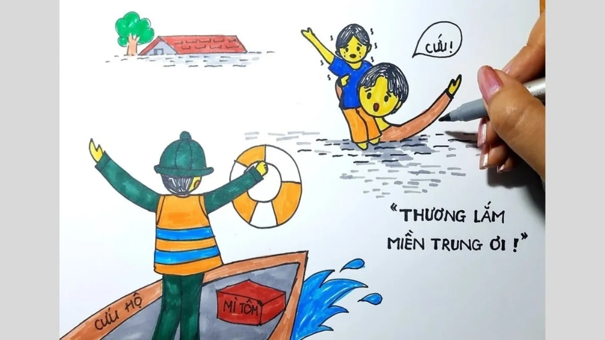 Bộ đội chèo thuyền cứu dân