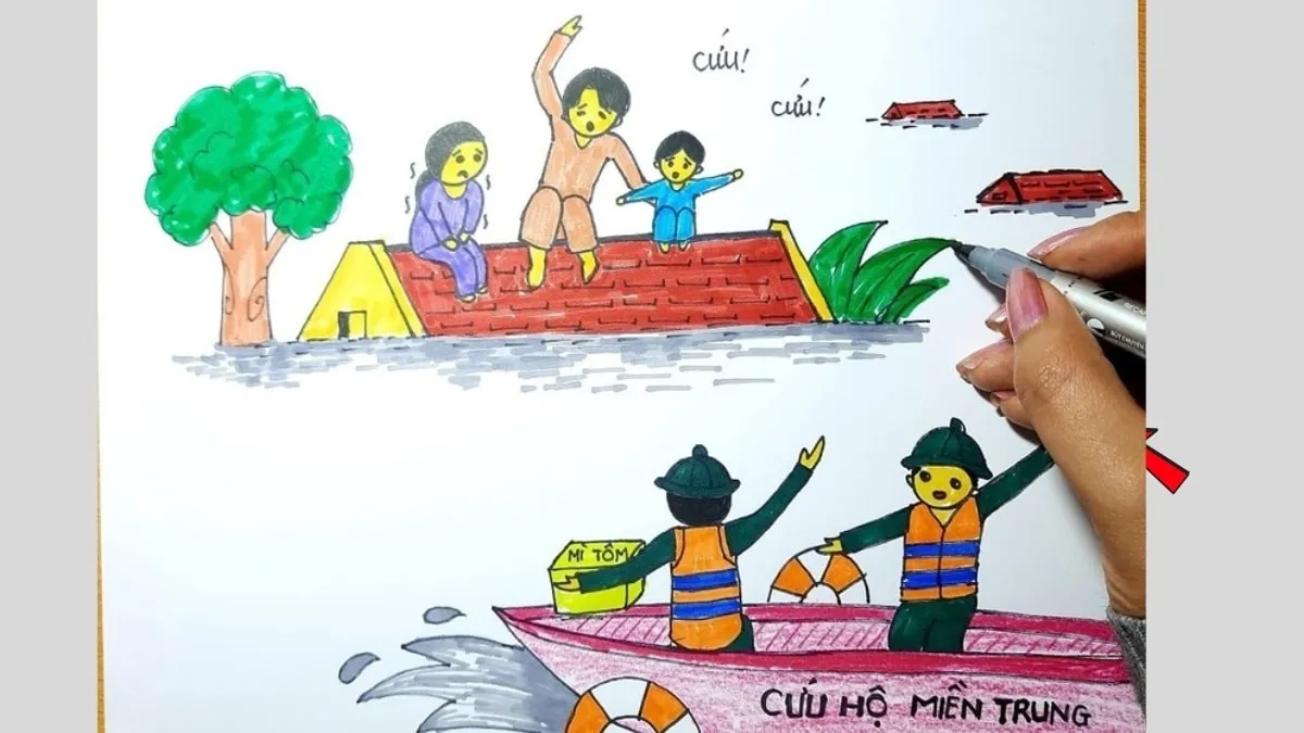 Bộ đội vẫy tay ra hiệu