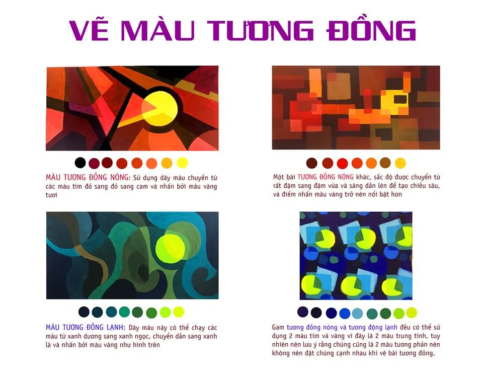 Ứng dụng màu tương đồng trong bài vẽ trang trí