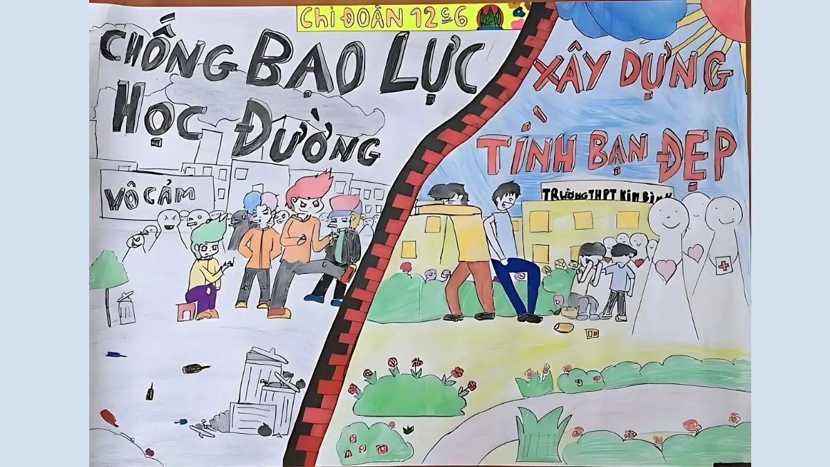 Tranh vẽ xây dựng tình bạn khăng khít, không bạo lực