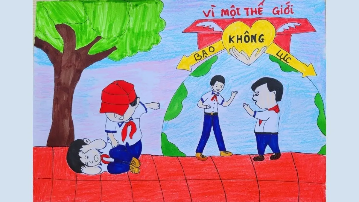 Tải ảnh tranh vẽ phòng chống bạo lực học đường chất lượng