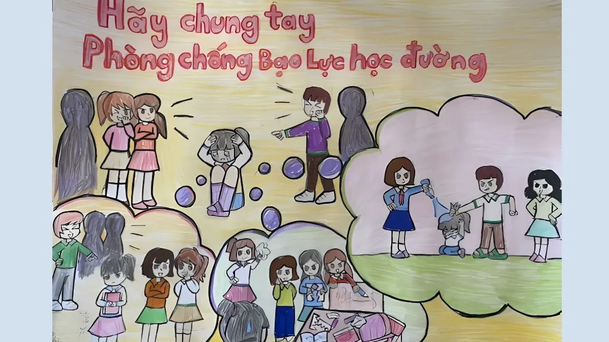 Vẽ tranh tuyên truyền xã hội văn minh không bạo lực