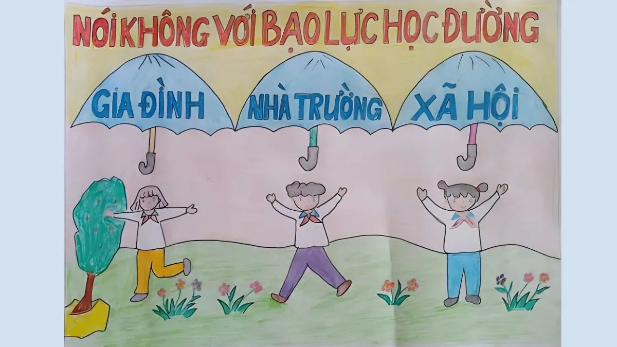 Tranh vẽ 4k thể hiện tác hại của bạo lực học đường