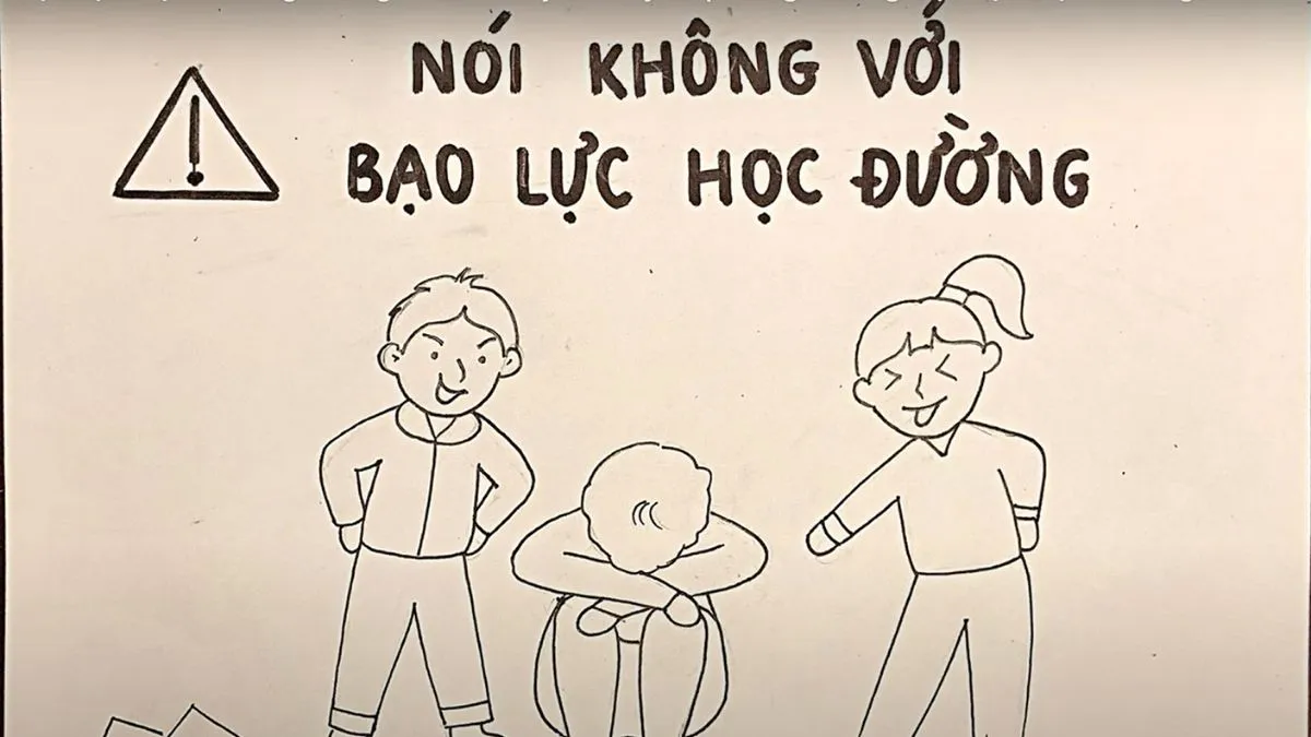 Phác thảo bố cục và nhân vật cho tranh phòng chống bạo lực