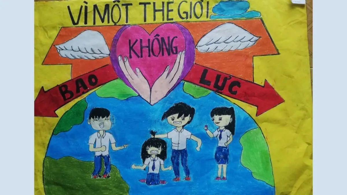 Hình ảnh học sinh giúp đỡ nhau, thay vì bắt nạt