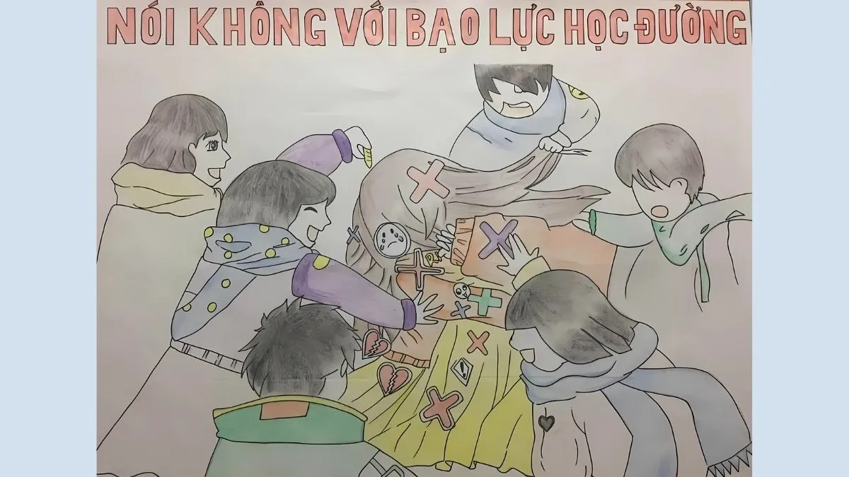 Vẽ tranh bạo lực học đường ý nghĩa cho hoạt động ngoại khóa