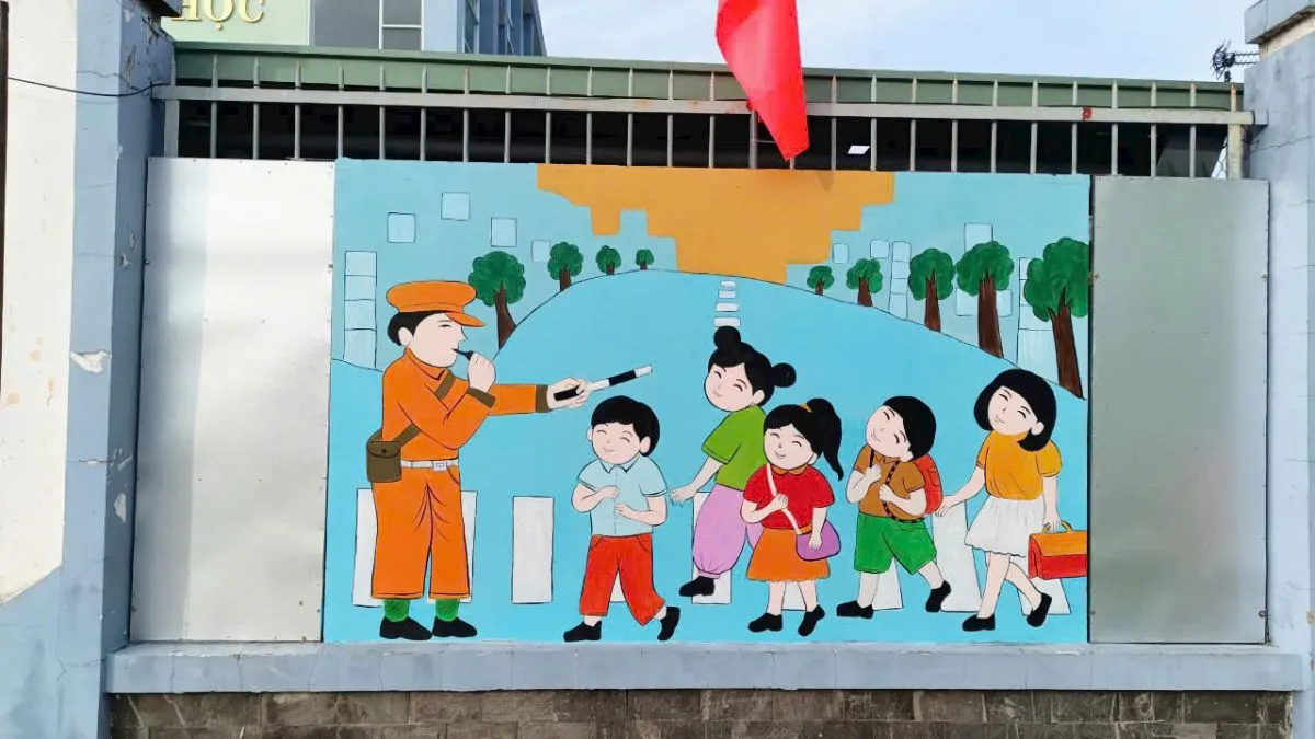 Tranh vẽ an toàn giao thông đầy màu sắc