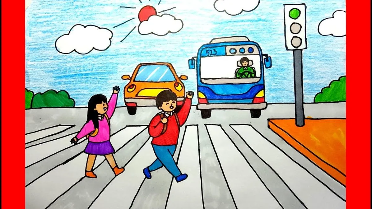 Tranh vẽ giao thông sáng tạo