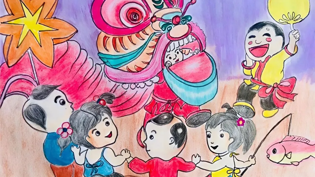 Vẽ tranh lễ hội Trung Thu