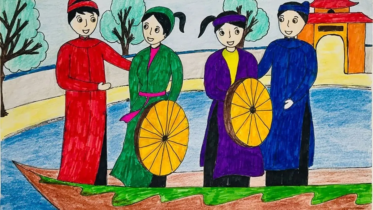Ý tưởng vẽ tranh Tết với chủ đề lễ hội dân gian truyền thống