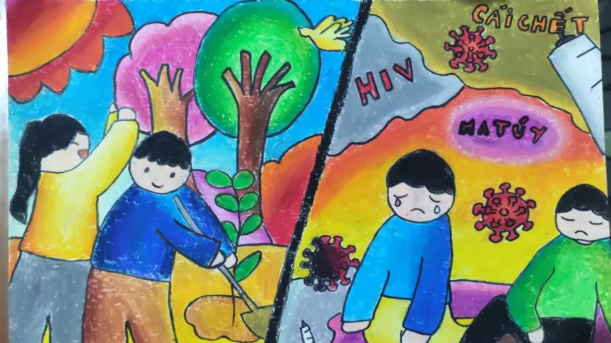 Vẽ tranh tệ nạn xã hội nguy hiểm.