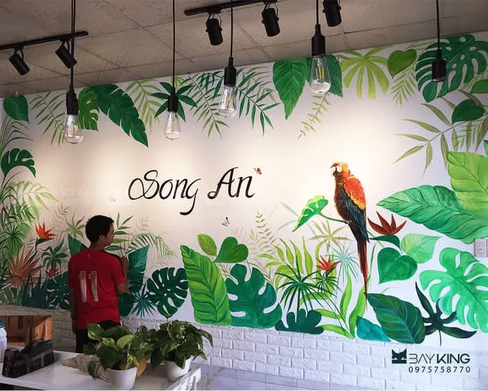 Vẽ tranh tường cafe