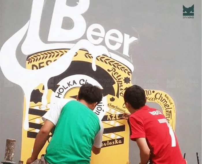 Vẽ tranh tường quán cafe hiện đại