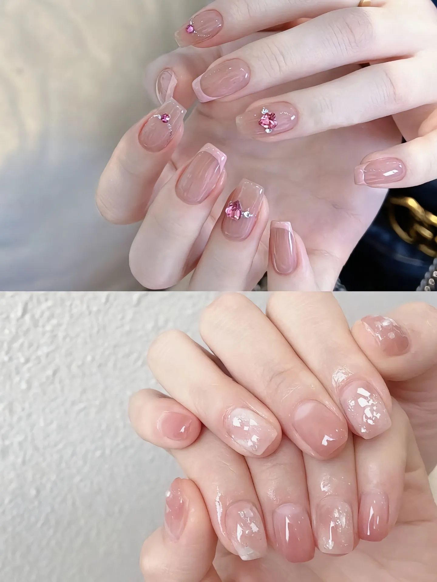 Mẫu nail thạch hồng ombre chuyển màu