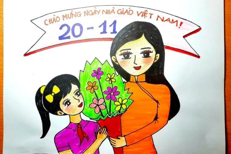 Mẫu tranh 20/11: Hoạt động văn nghệ chào mừng ngày Nhà giáo Việt Nam