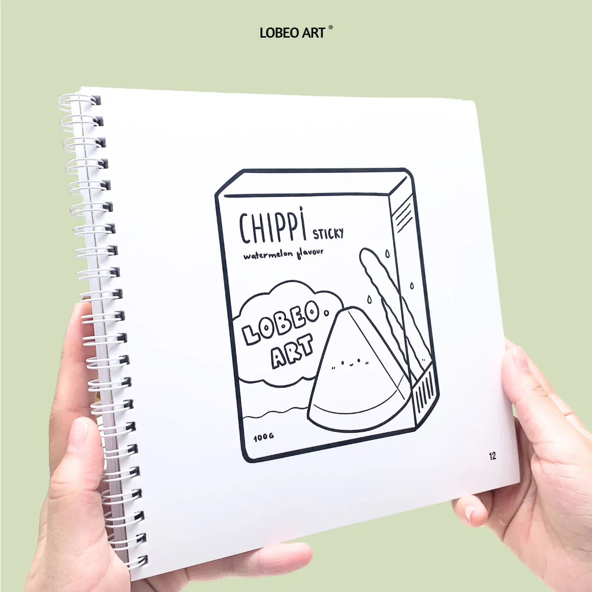 Tranh tô màu đồ ăn trong sổ Tạp hóa Chippi với chủ đề các loại snack và bánh